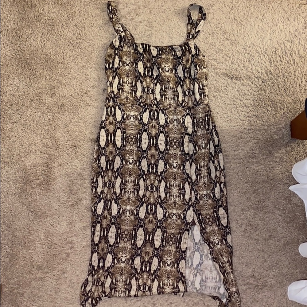 Cotton snake skin print dress